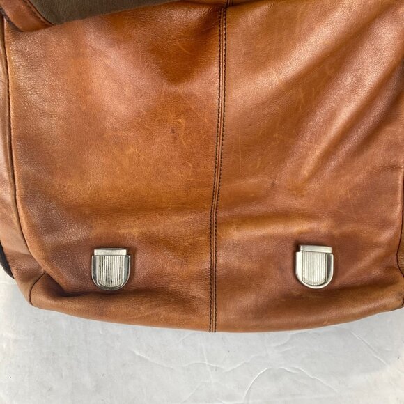 Fossil Leather Messenger Bag Brown‎ Crossbody Shoulder Laptop Work Satchel,VTG - Picture 13 of 16